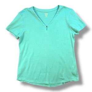 Anne Klein Green Fitted Short Sleeve T-Shirt Sz M